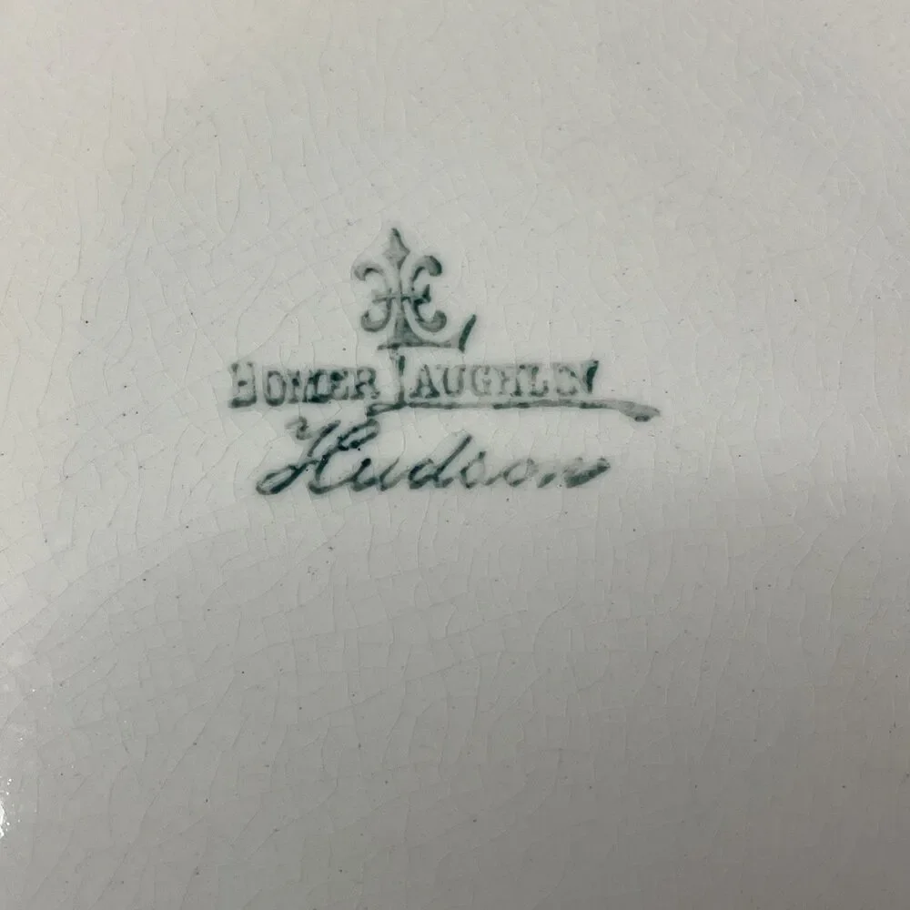 Antique Homer Laughlin HUDSON 2 Serving Bowls With 1 Under Plate Floral Pattern